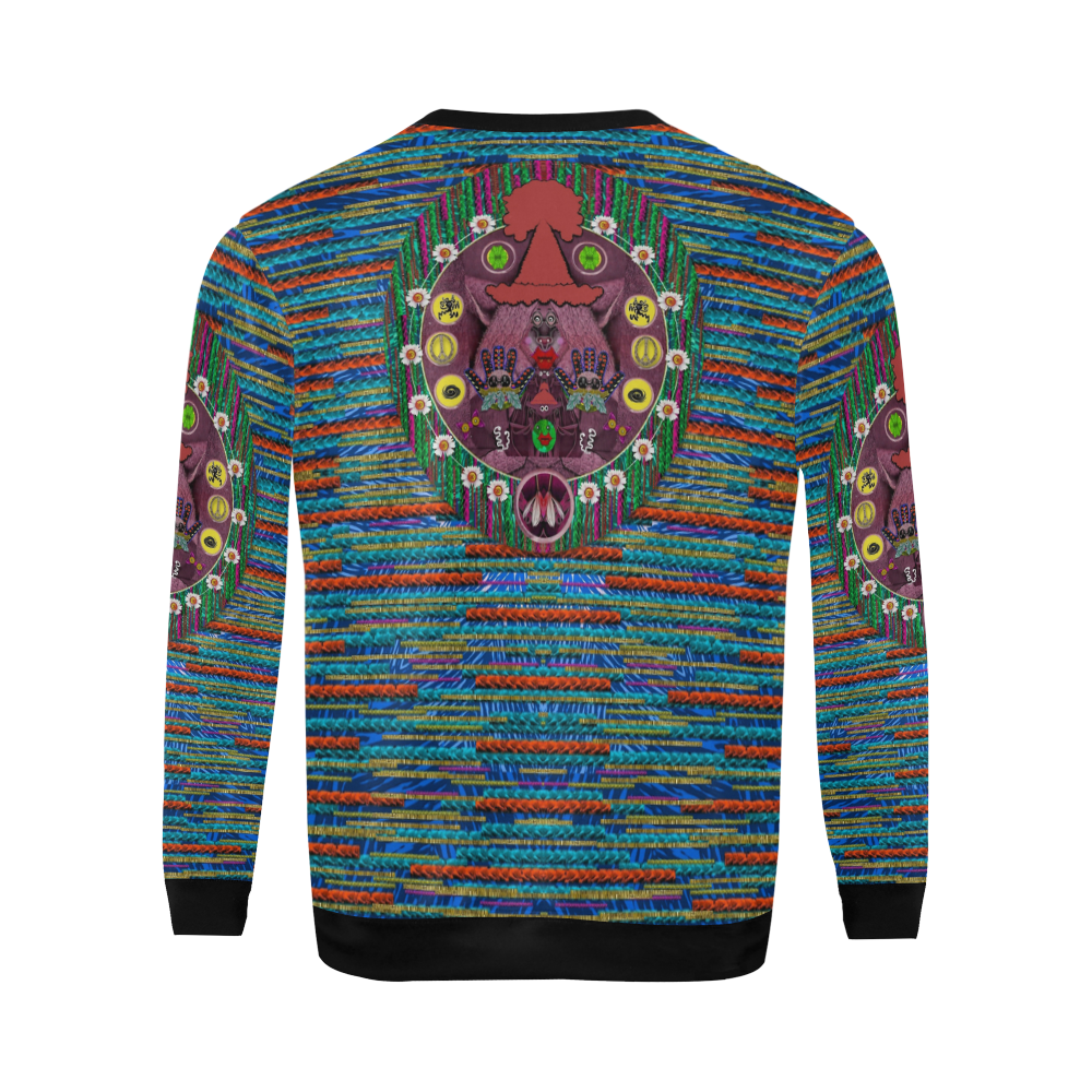 Peace In The Troll woody wood All Over Print Crewneck Sweatshirt for Men (Model H18)