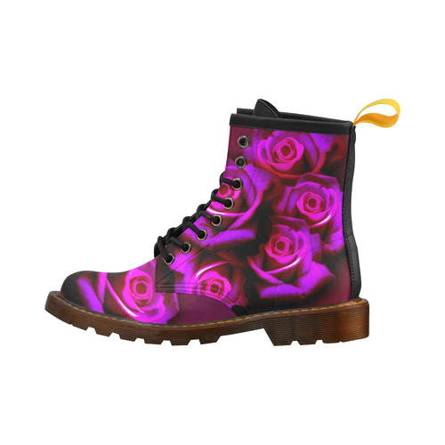 Purple roses High Grade PU Leather Martin Boots For Women Model 402H
