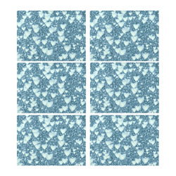 Hearts on Sparkling glitter print, teal Placemat 14’’ x 19’’ (Set of 6)