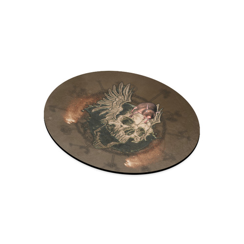 Awesome skull with rat Round Mousepad