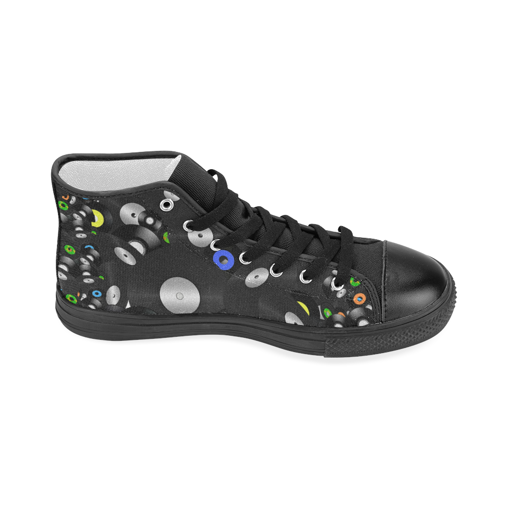 Forever Vinyl Records-Music Lovers Women's Classic High Top Canvas Shoes (Model 017)