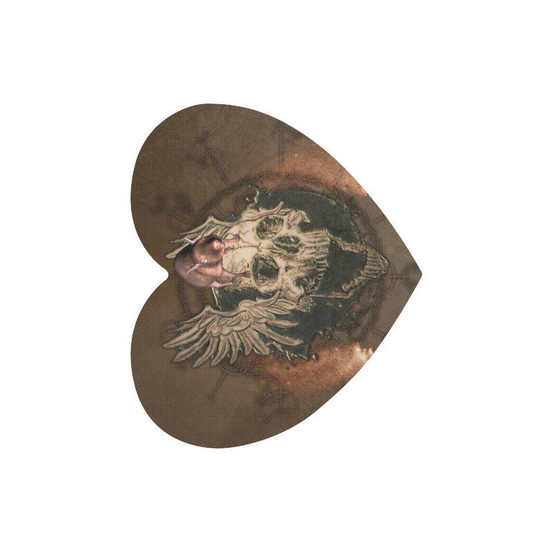 Awesome skull with rat Heart-shaped Mousepad