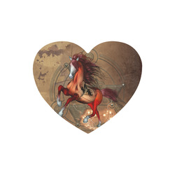 Wonderful horse with skull, red colors Heart-shaped Mousepad