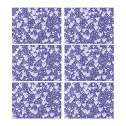 Hearts on Sparkling glitter print, blue Placemat 14’’ x 19’’ (Set of 6)