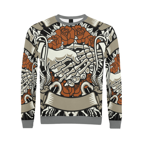Otherside Dark Grey All Over Print Crewneck Sweatshirt for Men (Model H18)