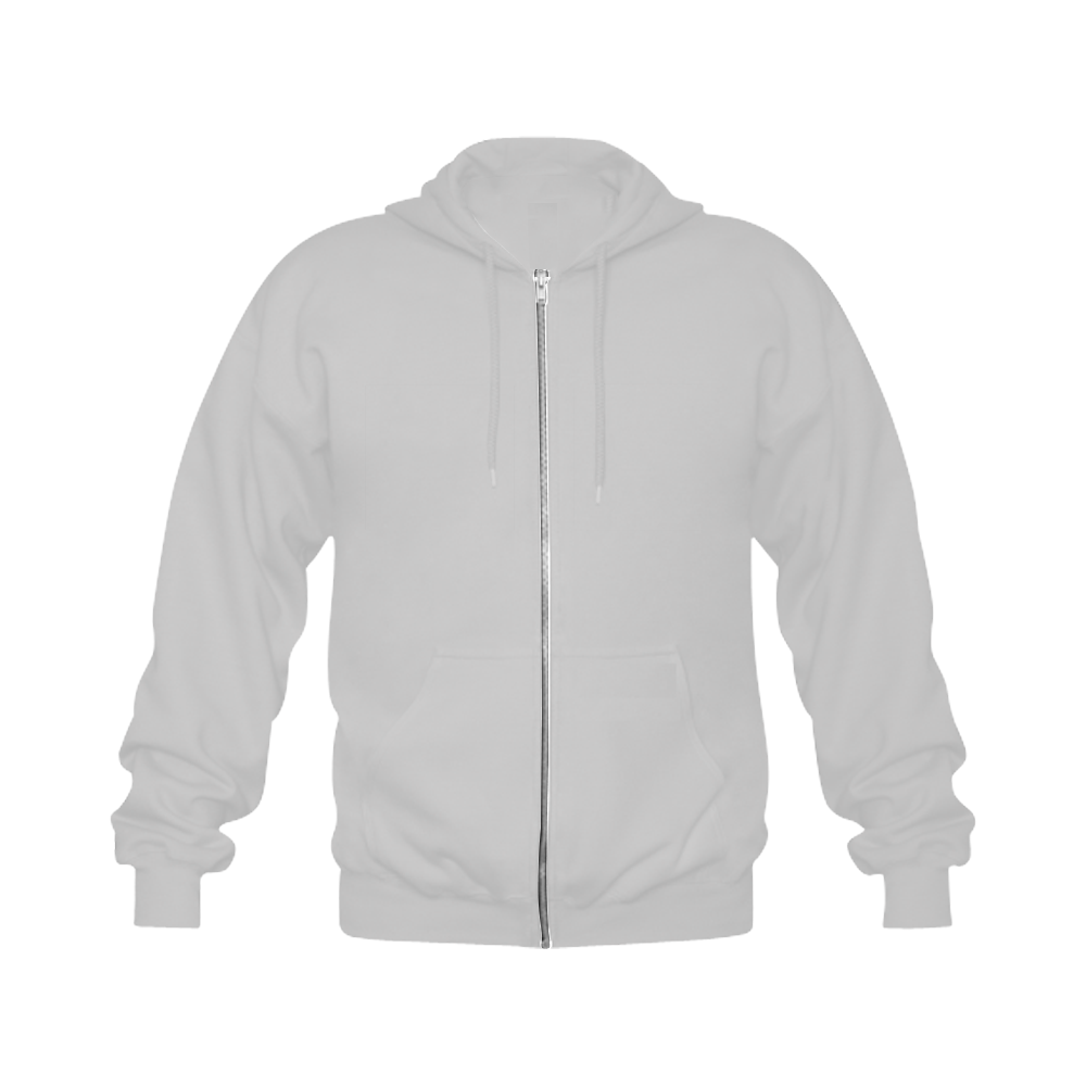 This My Color Silver Gildan Full Zip Hooded Sweatshirt (Model H02)