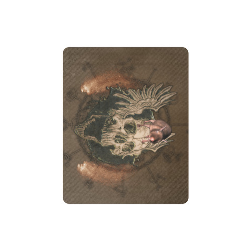 Awesome skull with rat Rectangle Mousepad