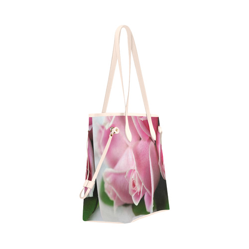 Pink Roses Clover Canvas Tote Bag (Model 1661)