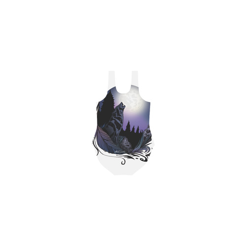 Howling Wolf Vest One Piece Swimsuit (Model S04)
