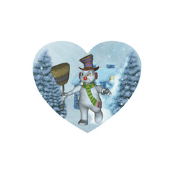 Funny grimly snowman Heart-shaped Mousepad
