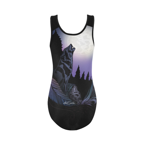 Howling Wolf Vest One Piece Swimsuit (Model S04)