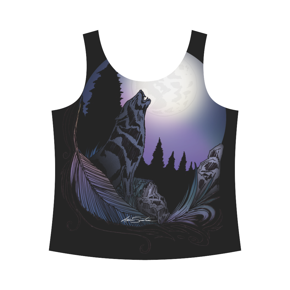 Howling Wolf All Over Print Tank Top for Women (Model T43)