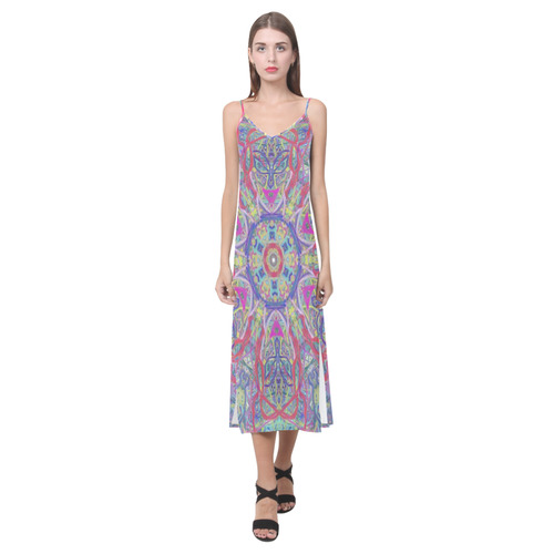 Thleudron Artemis V-Neck Open Fork Long Dress(Model D18)