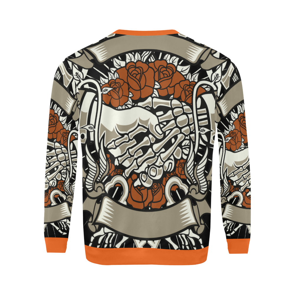 Otherside Orange All Over Print Crewneck Sweatshirt for Men (Model H18)