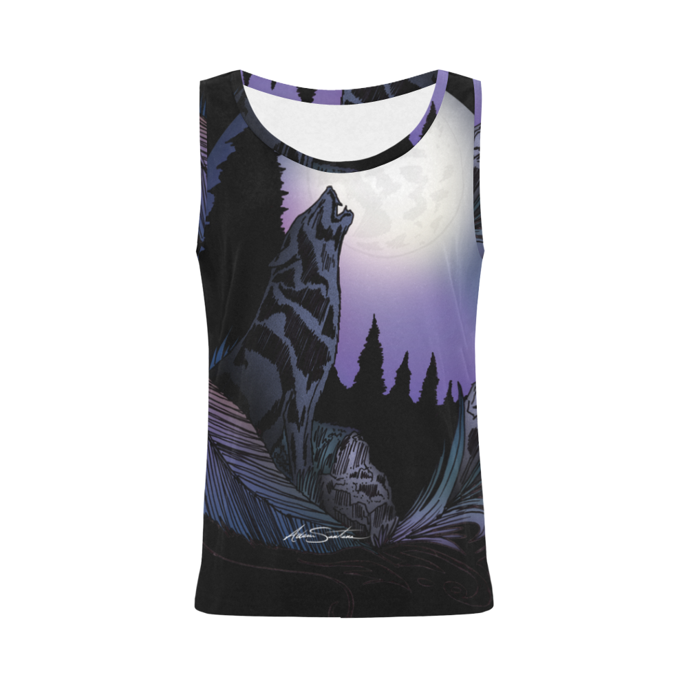 Howling Wolf All Over Print Tank Top for Women (Model T43)