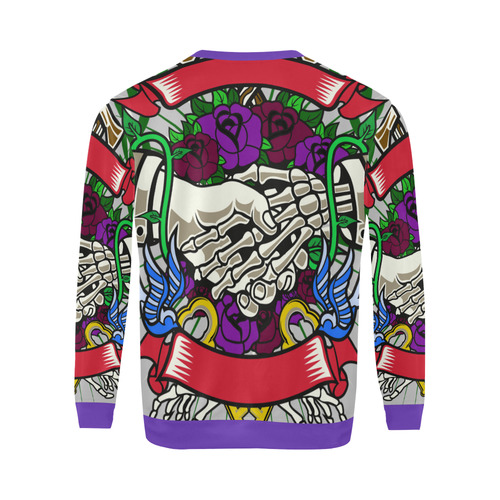 Otherside Modern Purple All Over Print Crewneck Sweatshirt for Men (Model H18)