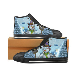 Funny grimly snowman Men’s Classic High Top Canvas Shoes /Large Size (Model 017)