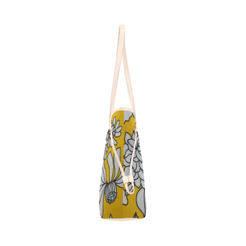 Yellow Flower Clover Canvas Tote Bag (Model 1661)