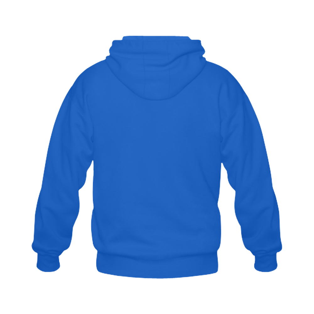 This My Color Electric Blue Gildan Full Zip Hooded Sweatshirt (Model H02)