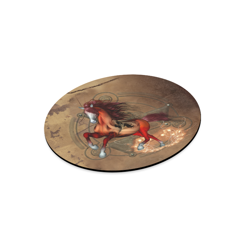Wonderful horse with skull, red colors Round Mousepad