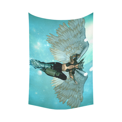 Wonderful angel in the sky Cotton Linen Wall Tapestry 90"x 60"