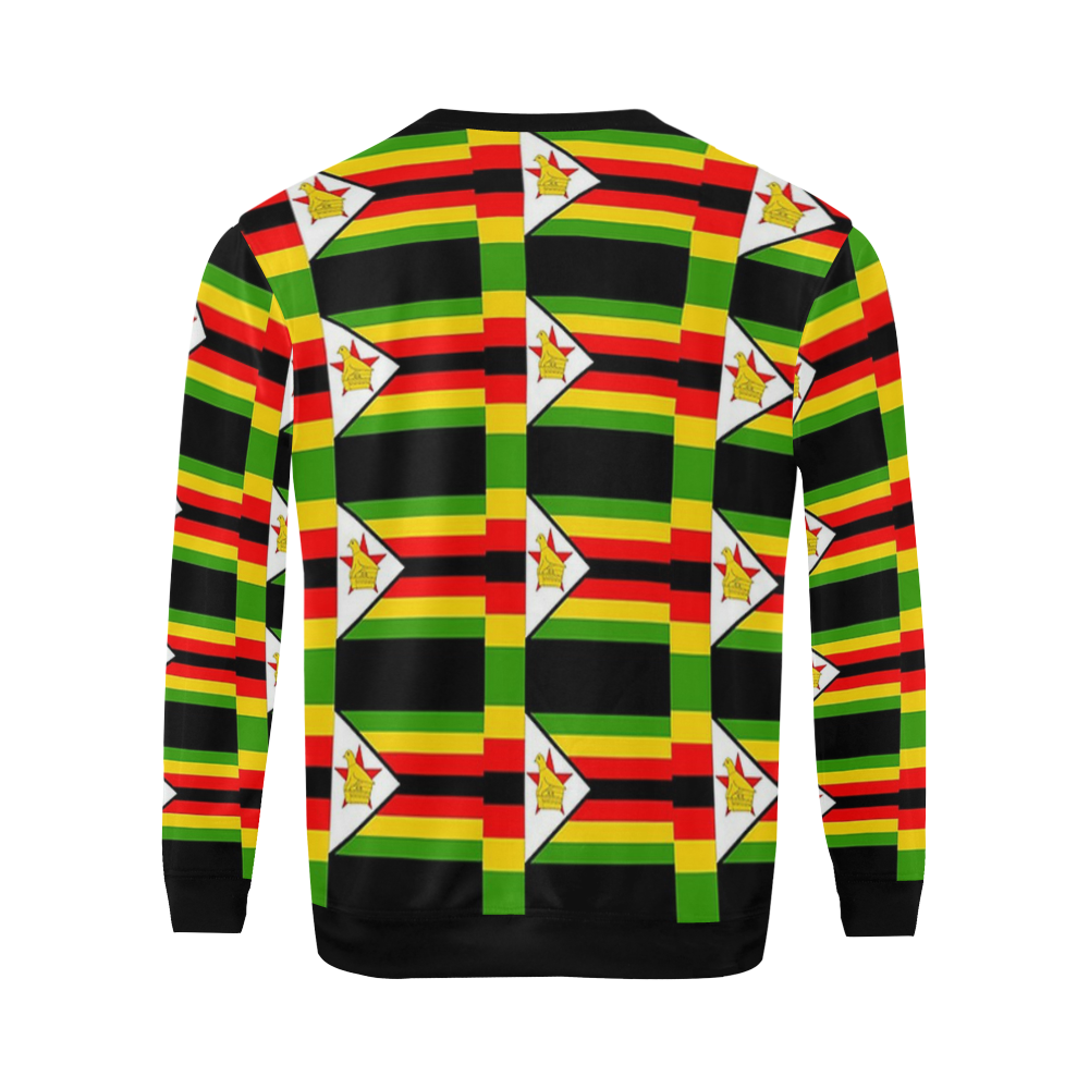 ZIMBABWE All Over Print Crewneck Sweatshirt for Men (Model H18)