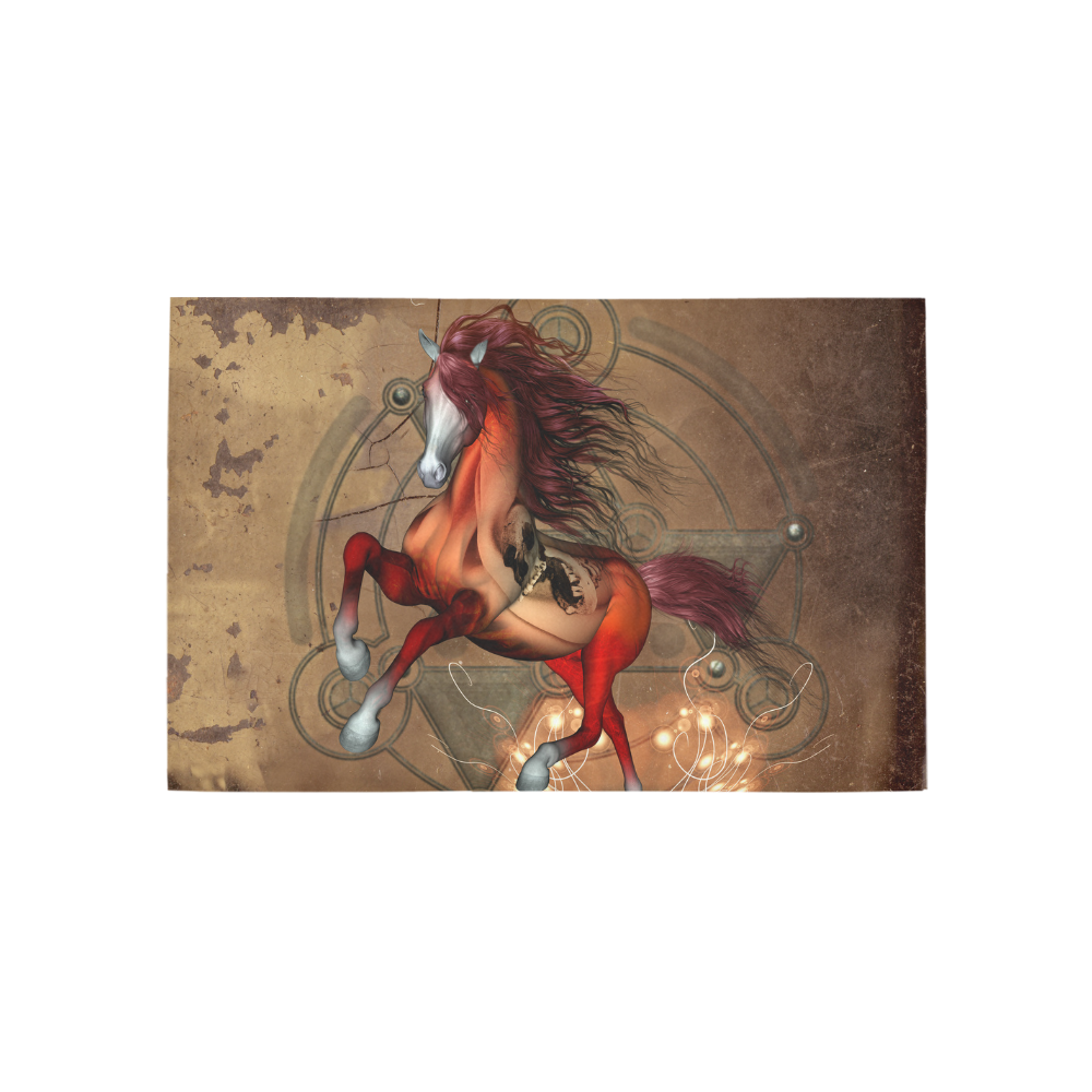 Wonderful horse with skull, red colors Area Rug 5'x3'3''