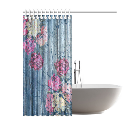 Shabby chic with painted peonies Shower Curtain 60"x72"