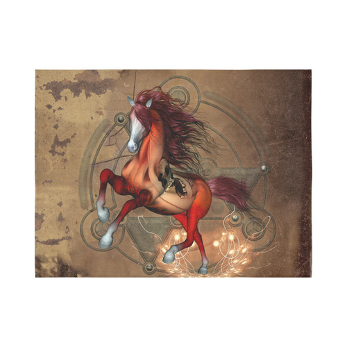 Wonderful horse with skull, red colors Cotton Linen Wall Tapestry 80"x 60"
