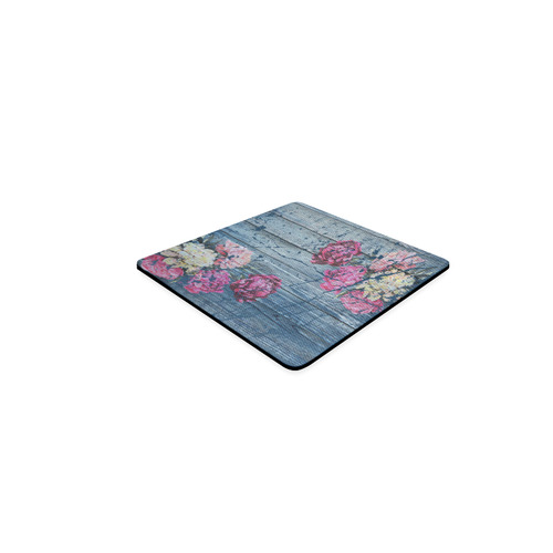 Shabby chic with painted peonies Square Coaster