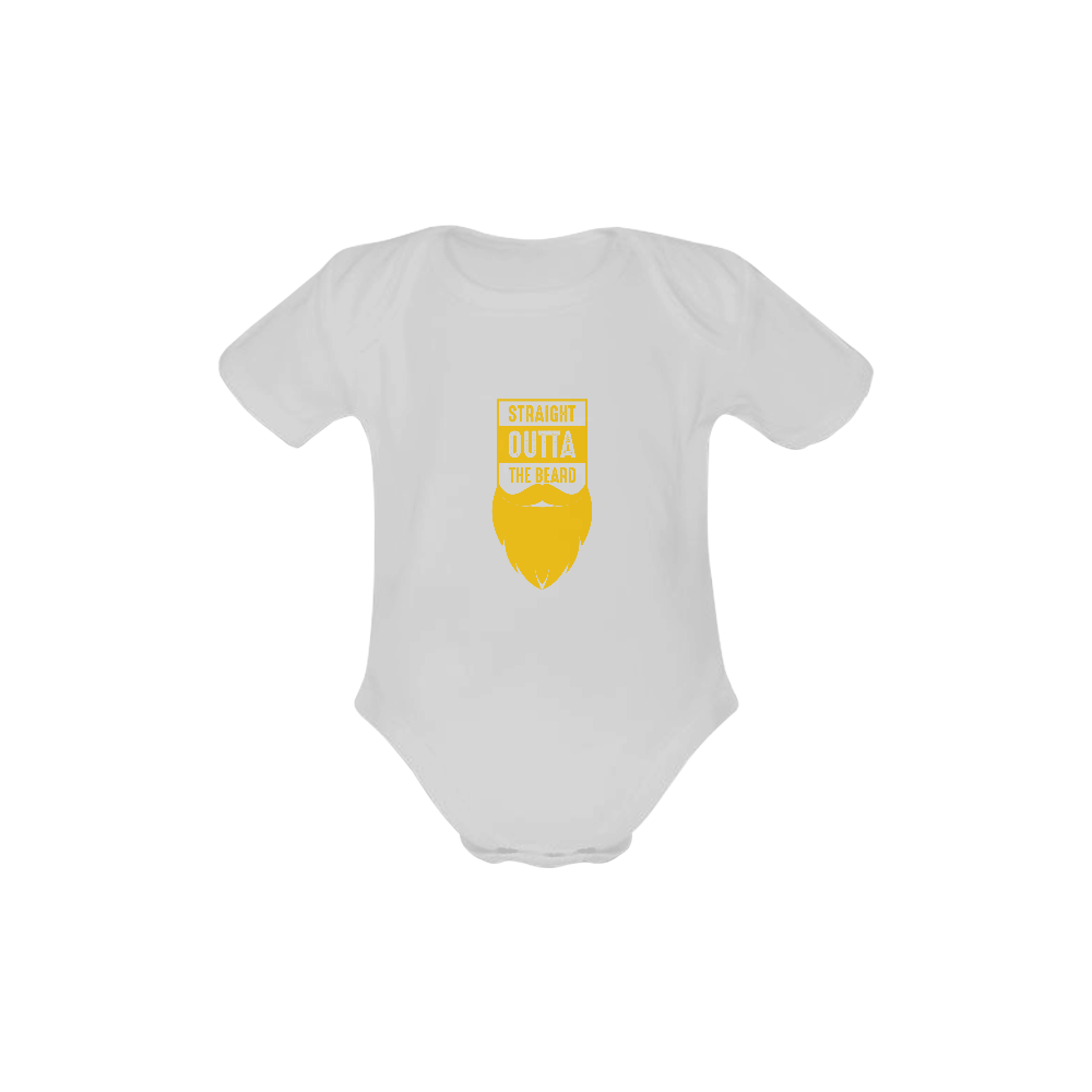 Straight Outta The Beard Yellow Baby Powder Organic Short Sleeve One Piece (Model T28)