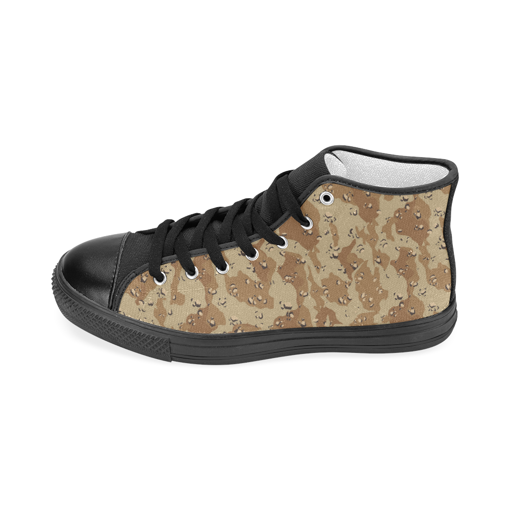 Desert Camouflage Military Pattern Men’s Classic High Top Canvas Shoes (Model 017)