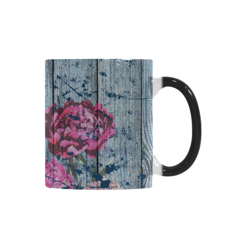 Shabby chic with painted peonies Custom Morphing Mug