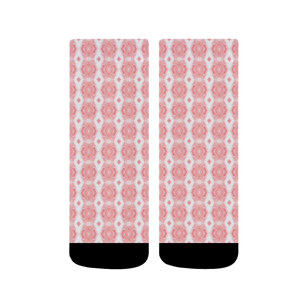 Rose colored ribbon patterned socks Quarter Socks