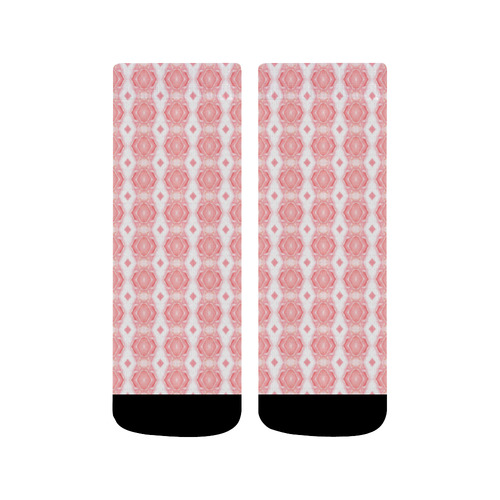 Rose colored ribbon patterned socks Quarter Socks