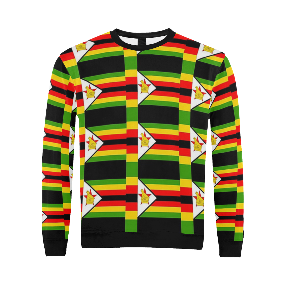 ZIMBABWE All Over Print Crewneck Sweatshirt for Men (Model H18)