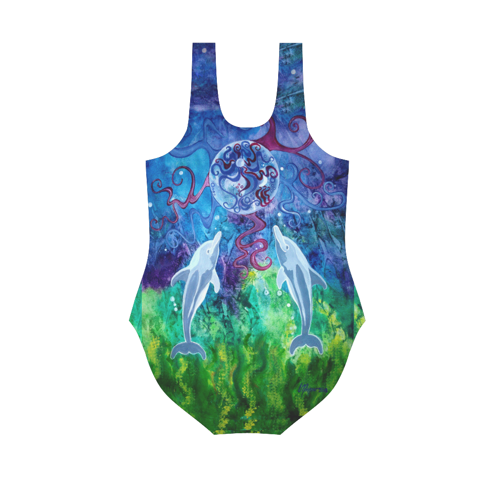 Dolphin Gaze One-Piece Swimsuit Vest One Piece Swimsuit (Model S04)