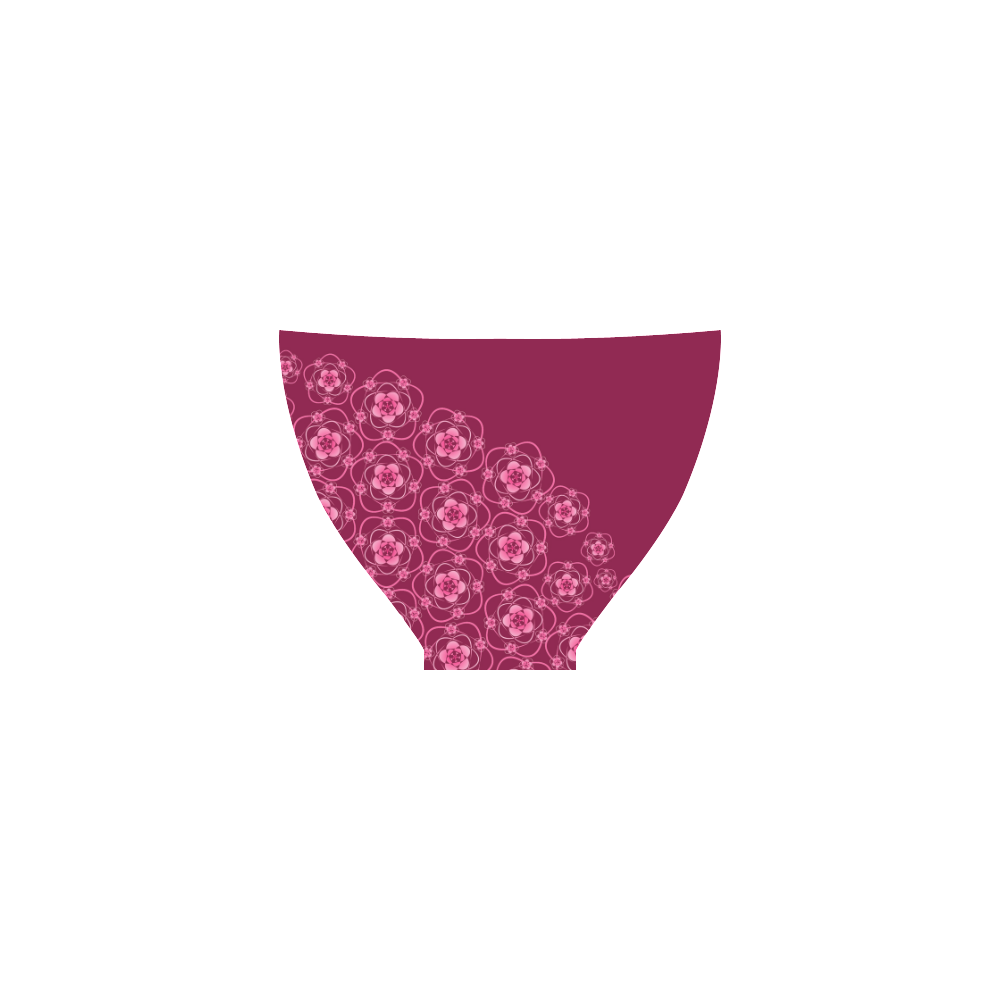 Floral & Burgundy Custom Bikini Swimsuit