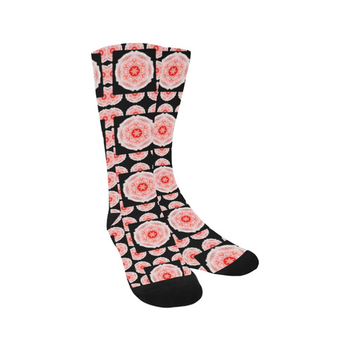 Romantic pink rose pattered trouser socks Trouser Socks