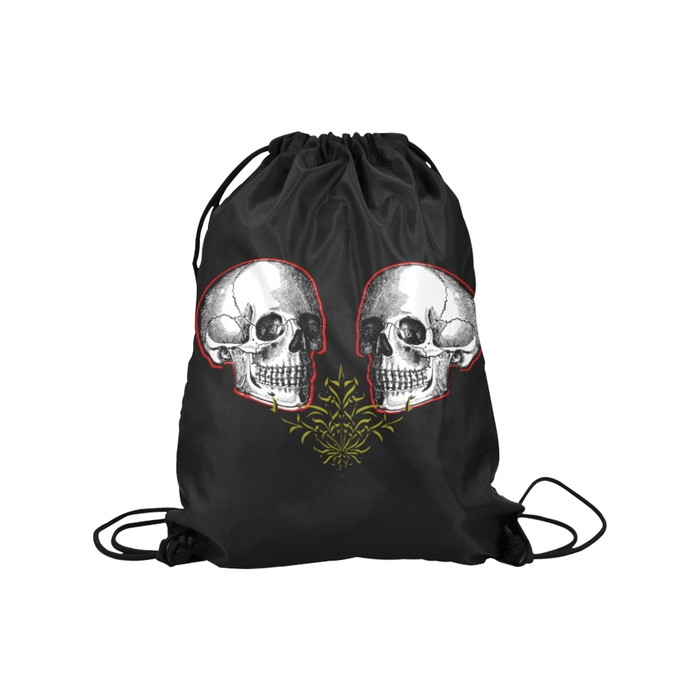 Skulls Medium Drawstring Bag Model 1604 (Twin Sides) 13.8