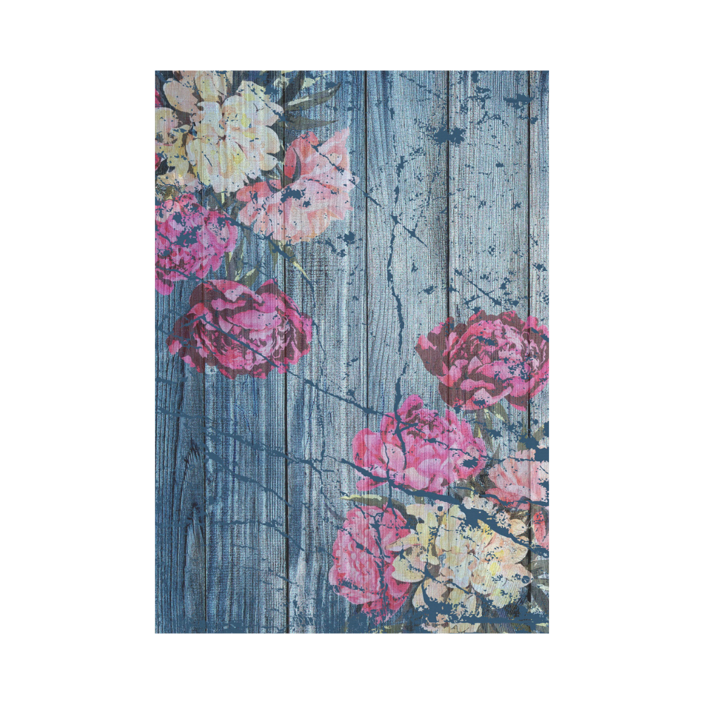 Shabby chic with painted peonies Garden Flag 28''x40'' （Without Flagpole）