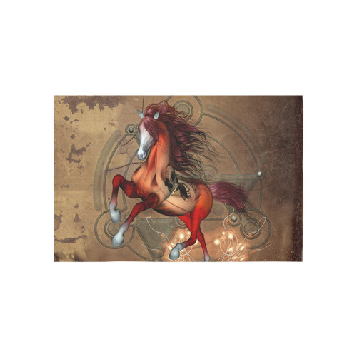 Wonderful horse with skull, red colors Cotton Linen Wall Tapestry 60"x 40"