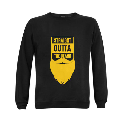 Straight Outta The Beard Yellow Gildan Crewneck Sweatshirt(NEW) (Model H01)