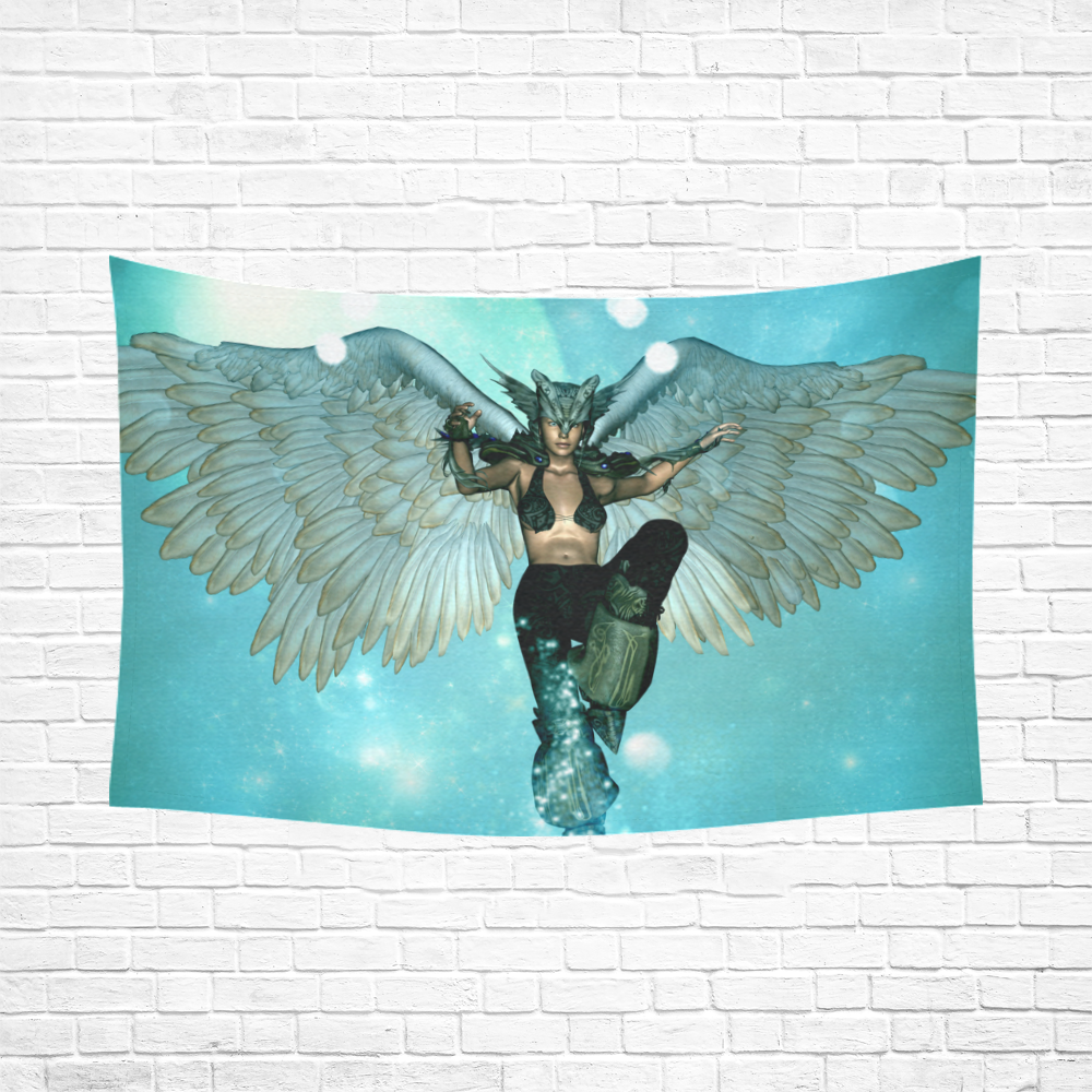 Wonderful angel in the sky Cotton Linen Wall Tapestry 90"x 60"