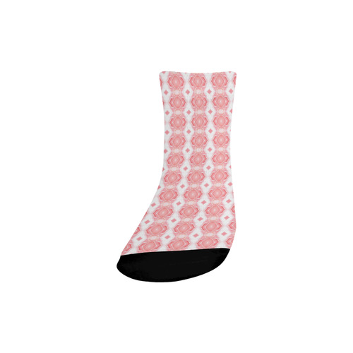 Rose colored ribbon patterned socks Quarter Socks