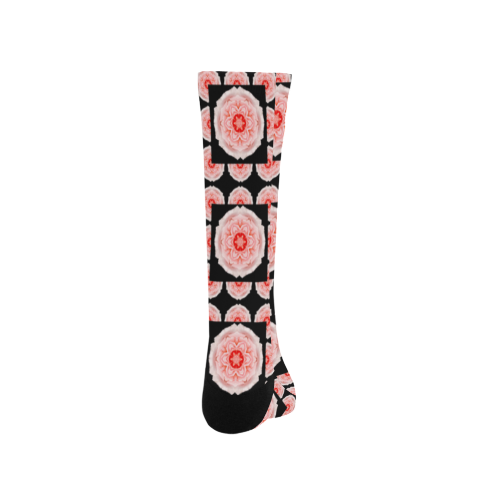 Romantic pink rose pattered trouser socks Trouser Socks