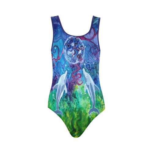 Dolphin Gaze One-Piece Swimsuit Vest One Piece Swimsuit (Model S04)