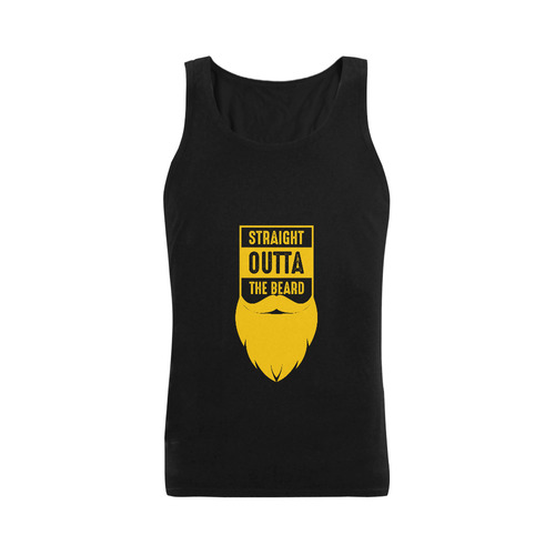 Straight Outta The Beard Yellow Men's Shoulder-Free Tank Top (Model T33)