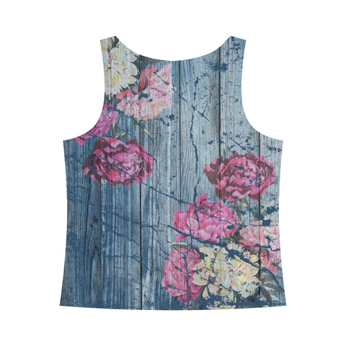 Shabby chic with painted peonies All Over Print Tank Top for Women (Model T43)