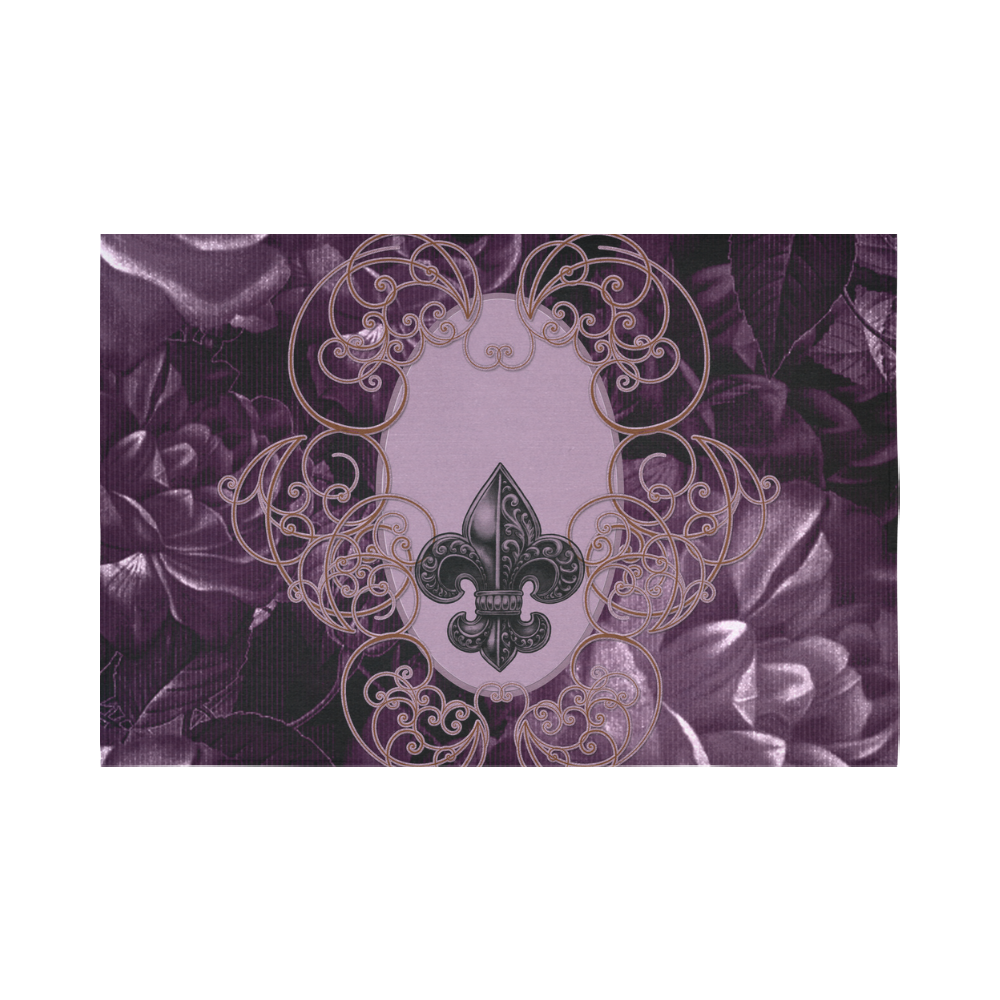 Flowers in soft violet colors Cotton Linen Wall Tapestry 90"x 60"